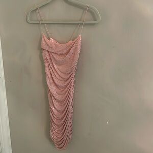 Pink bedazzled mini dress